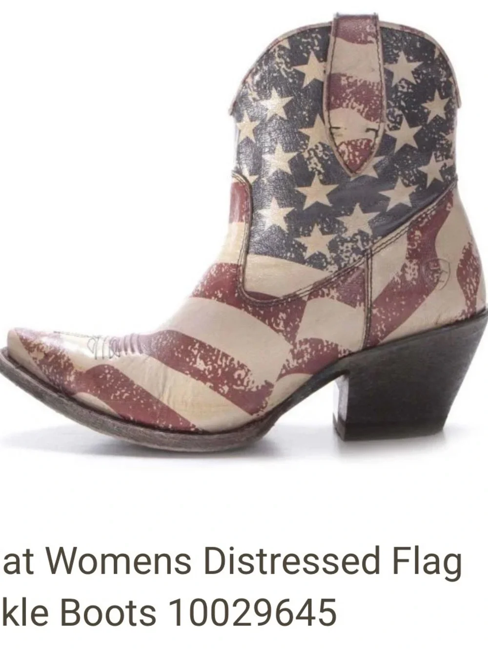 ***ISO***  In search of, Ariat Women’s Distressed Flag Ankle Boots - sz 11 or 12 - Picture 2 of 2